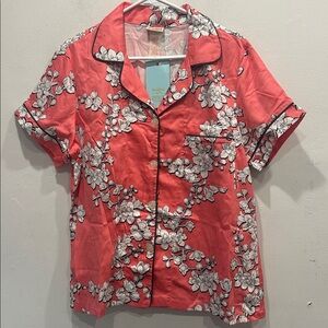 Bedhead floral pink white short short sleeve button up
pajama set XL NWT